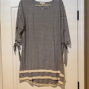 Dress...Grey with navy blue stripes